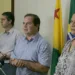 Governador Tião Viana, ao lado de Alexandre e Suely Melo, em coletiva ontem