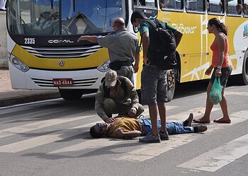 José Ribamar foi socorrido e levado ao Pronto Socorro