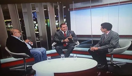 Jornalistas Heródoto Barbeiro e Ricardo Kotscho entrevistaram o governador