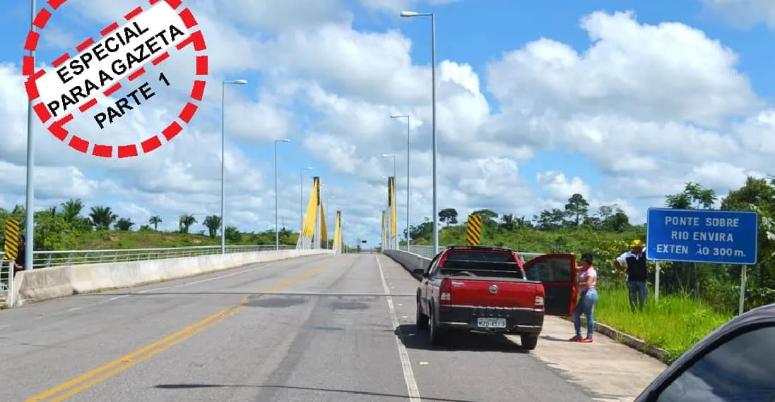 Ponte sobre o Rio Envira, na cidade de Feijó, com 300 metros de extensão