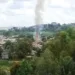 Fumaça do incêndio podia ser vista a metros de distância
