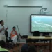 Equipe em palestra sobre a situação indígena na região