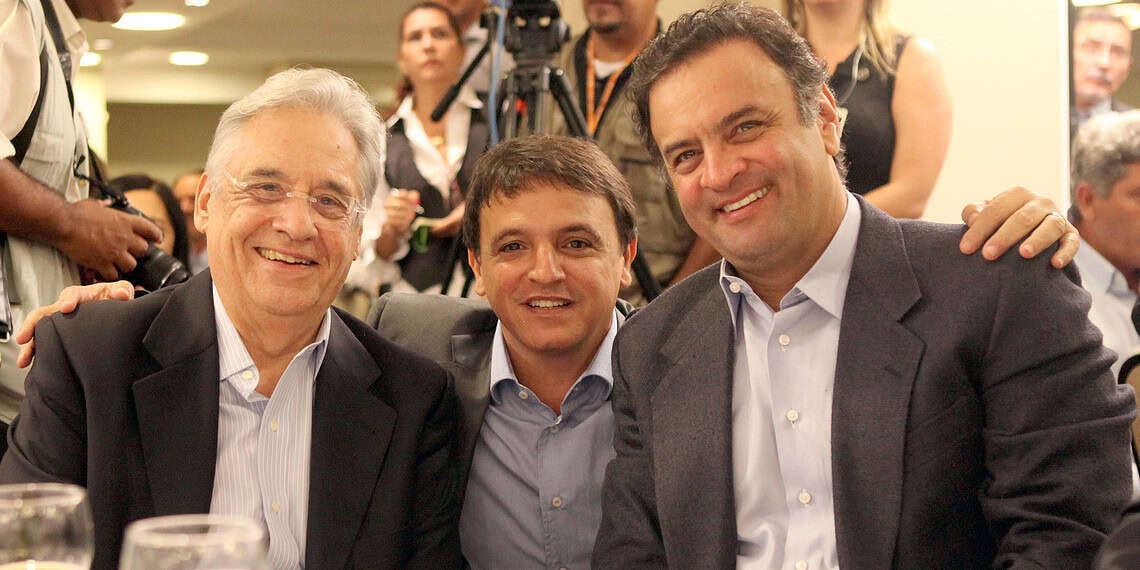 Ex-presidente FHC com Marcio Bittar e Aécio Neves