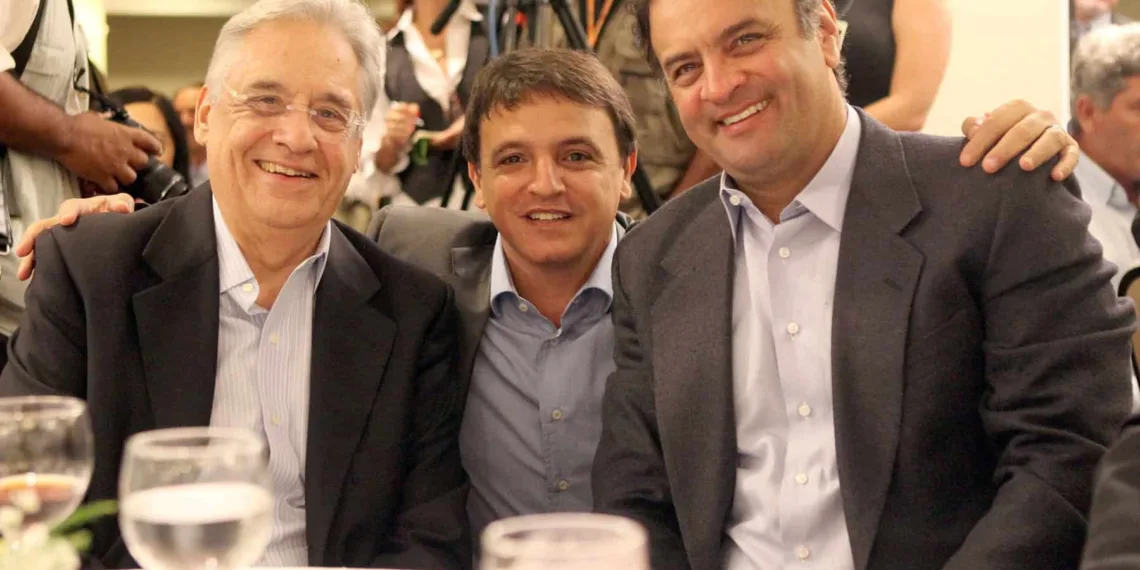Ex-presidente FHC com Marcio Bittar e Aécio Neves