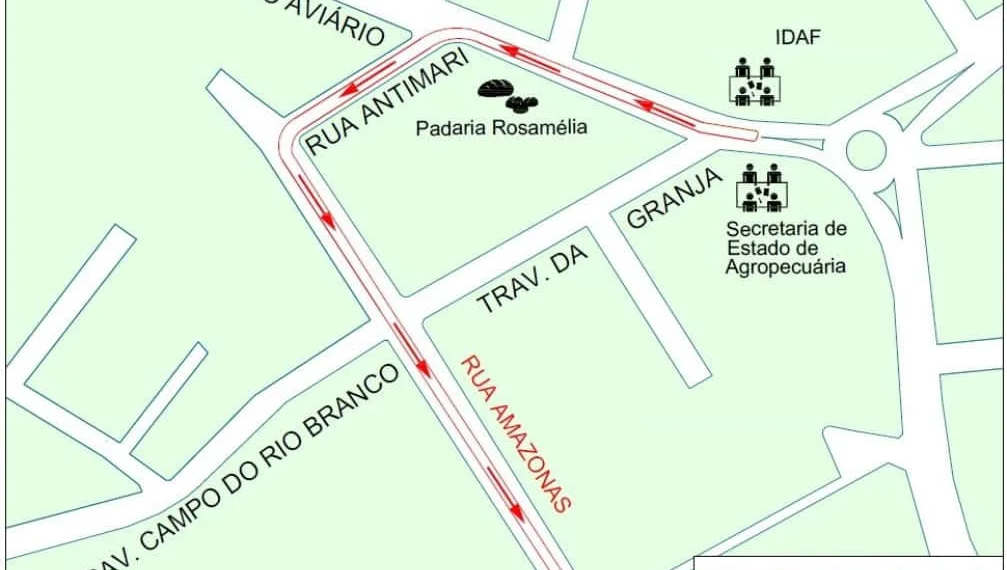 Mapa mostra como ficaram os sentidos das travessas
