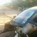 Acidente na BR- 364 deixa carro destruído