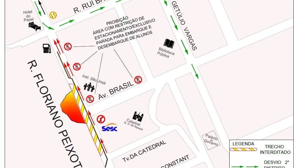 Rua Floriano Peixoto terá sentido único