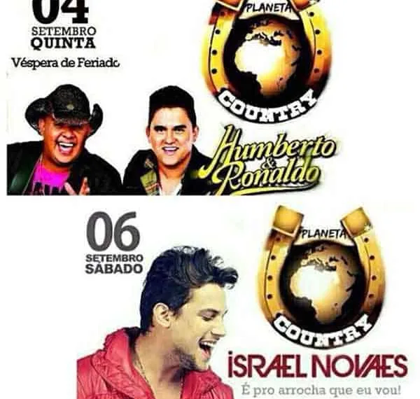 Israel Novaes e Humberto e Ronaldo são as atrações do Planeta Country 2014