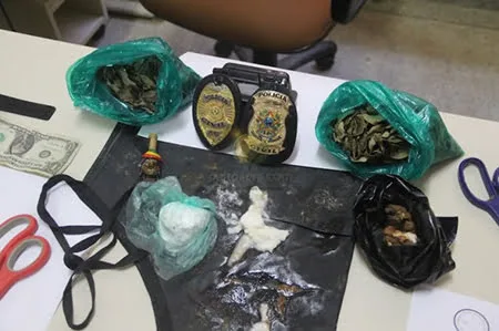 Sacos com folha de coca e cocaína foram apreendidos