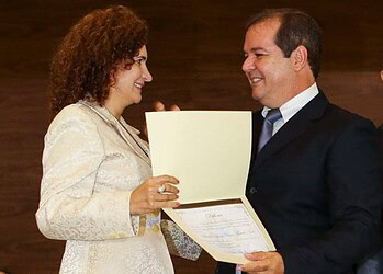 Tião Viana foi diplomado por Marlúcia Cândida, ao lado do desembargador Adair Longuini