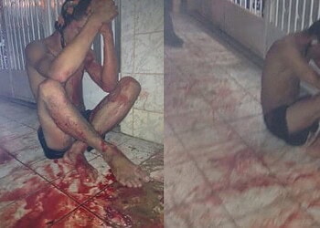 Homem é acorrentado pelo pescoço após tentar roubar