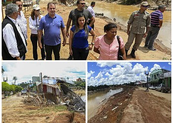 Governador visitou Brasileia e Epitaciolândia para analisar os estragos da cheia