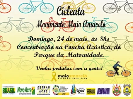 Detran promove cicleata Maio Amarelo no domingo