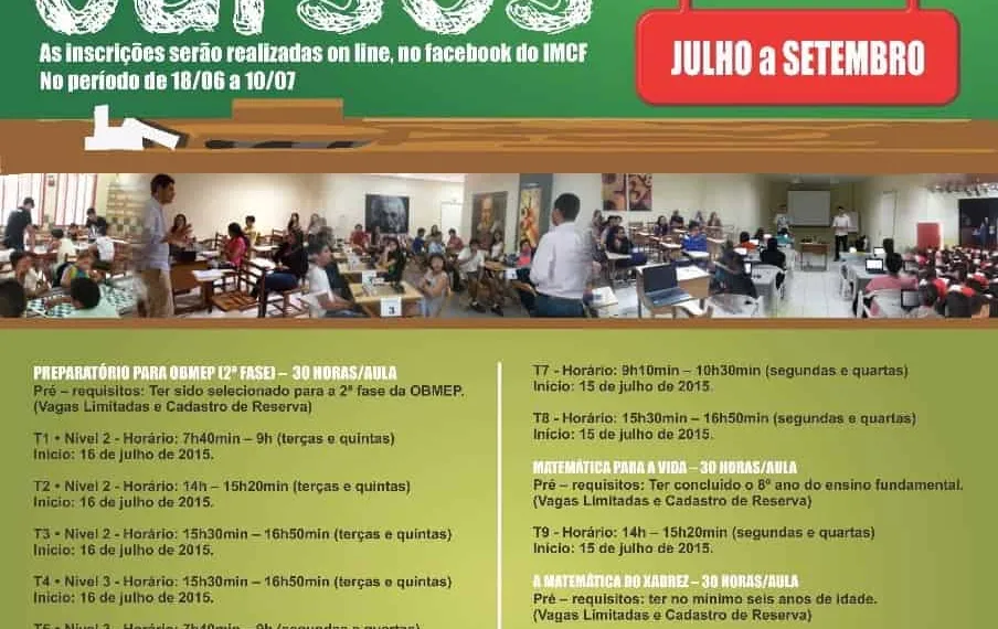 Instituto de Matemática, Ciências e Filosofia oferece cursos básicos e preparatórios