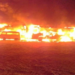 Quatro ônibus e Kombi são incendiados em pátio de escola pública Dom Bosco