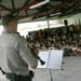 Entrega da escola contou com a presença da banda de música da PM. (Foto: Odair Leal/ A GAZETA)