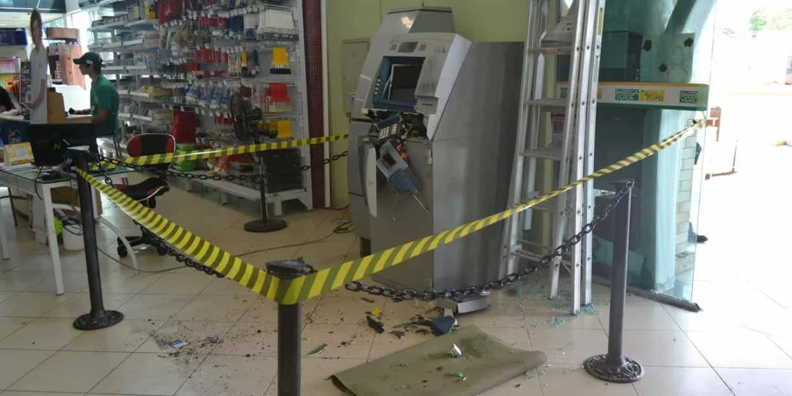 Bandidos arrombam mais um caixa eletrônico na capital