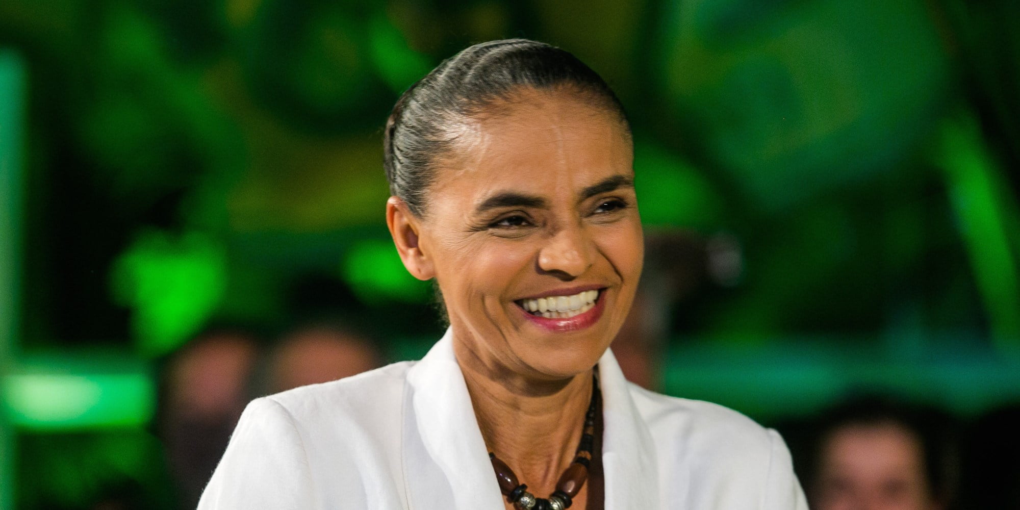 Candidata Marina Silva em coletiva de imprensa após ficar na terceira colacação no  primeiro turno da eleição presidencial de 2014.