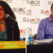 Aninha de Fátima, gerente de comunicação, e Eduardo Saron, diretor do Itaú Cultural