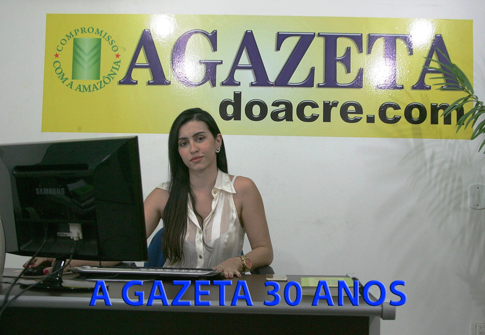 Paula Martinello fala do portal agazetadoacre.com (Foto: Odair Leal/ A GAZETA)