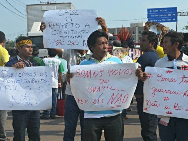 Cerca de 18 etnias foram representadas durante protesto. (foto: Iryá Rodrigues)