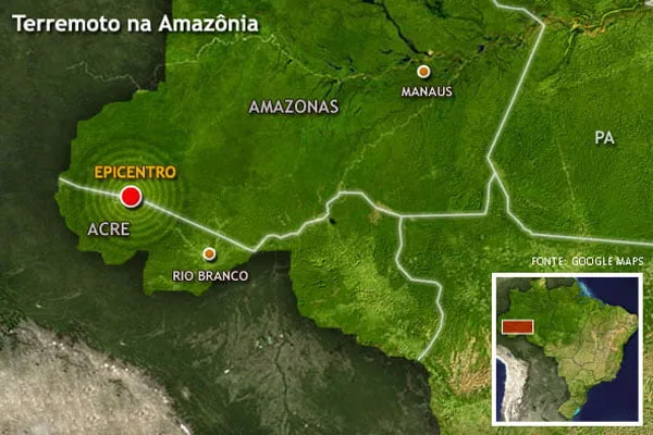 Mais um tremor de terra é registrado no Acre