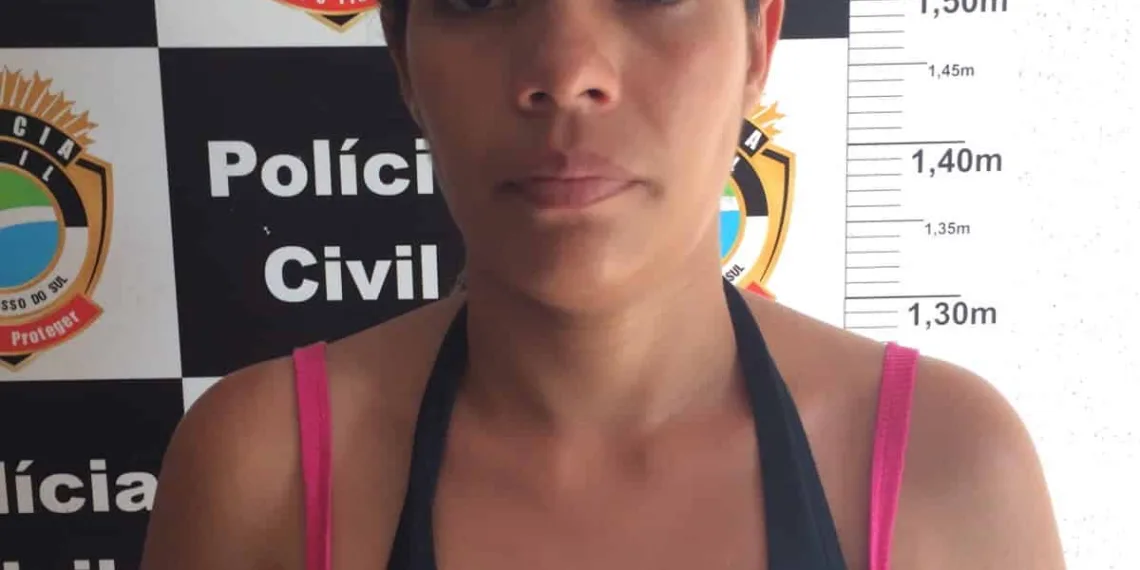 Vanessa foi presa em Campo Grande, quando tentava seguir viagem para visitar o marido (Foto: Divulgação Polícia Civil/MS)