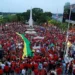 Organizadores fizeram uma estimativa que 20 mil pessoas participaram da manifestação. Incluindo pessoas que observaram o ato, drones calcularam mais de 19 mil. (Foto: Marcos Vicentti)