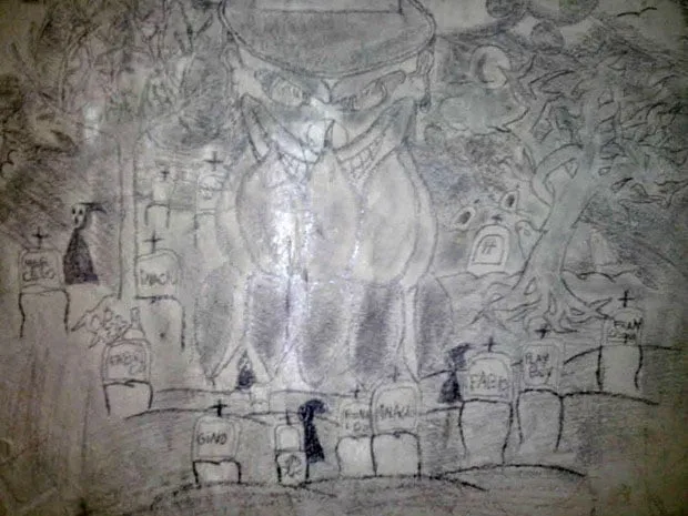 Túmulos foram desenhados nos alojamentos do Centro