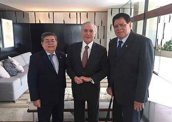 Flaviano leva George Pinheiro a encontro com Michel Temer