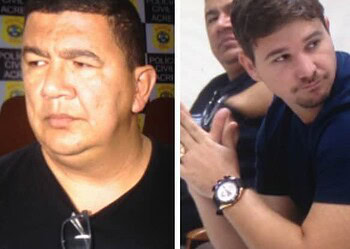 Diretor executivo Daniel Gomes (à esquerda) e diretor social Marcos Huck (à direita) foram presos durante Operação Lares (Foto: Reprodução/Rede Amazônica Acre)