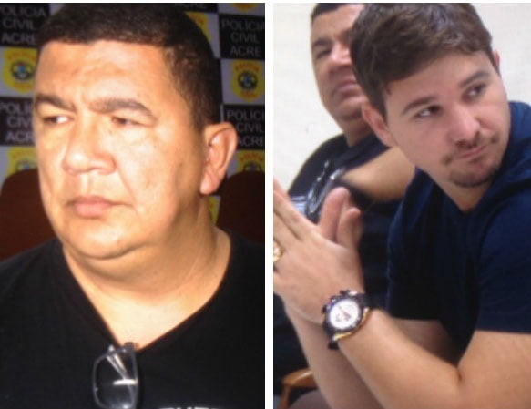 Diretor executivo Daniel Gomes (à esquerda) e diretor social Marcos Huck (à direita) foram presos durante Operação Lares (Foto: Reprodução/Rede Amazônica Acre)