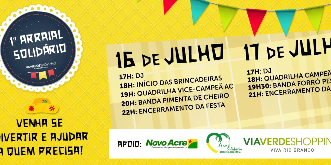 Via Verde Shopping e parceiros realizam 1° Arraial Solidário em Rio Branco