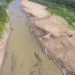 Imagem aérea mostra a realidade preocupante do Rio Acre em Assis Brasil, o manancial corta outros municípios acreanos