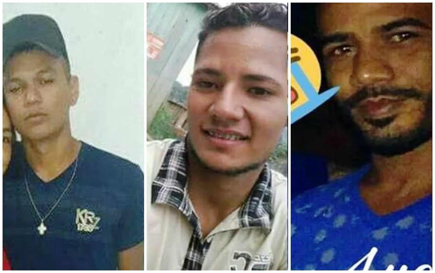 Da esquerda para a direita estão Eric de Lima, de 17 anos; Francisco Igo Silva, 21, e Leandro de Andrade, de 33 anos. (Foto Divulgação Polícia Civil)