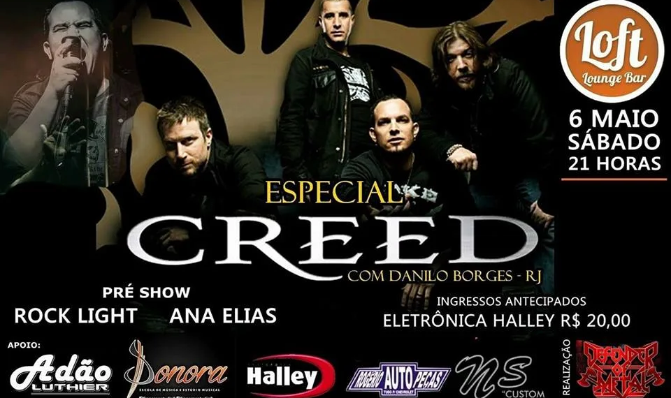 Especial Creed Cover apresenta sucessos da banda americana neste sábado