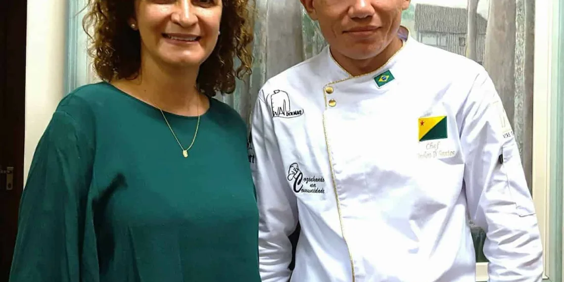 Chef acreano que irá representar o Brasil em evento internacional é recebido pela primeira-dama