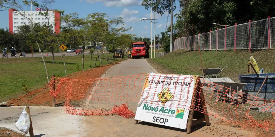 Parque Tucumã tem trecho interditado pela Seop para obras na pista de caminhada