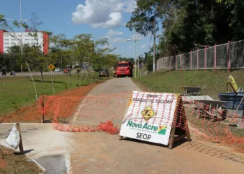 Parque Tucumã tem trecho interditado pela Seop para obras na pista de caminhada