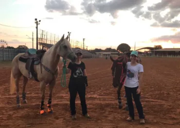 Competidoras se preparam para a Prova dos Três Tambores na Expoacre; prova será dia 27