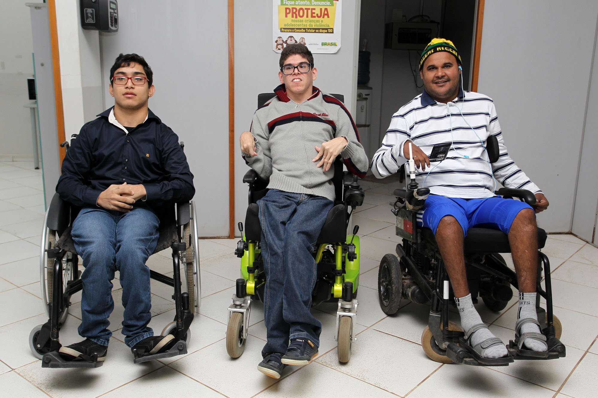 Três dos cinco competidores que representarão o Acre na etapa regional de Bocha Paralímpica (Foto/ Angela Peres-Secom)