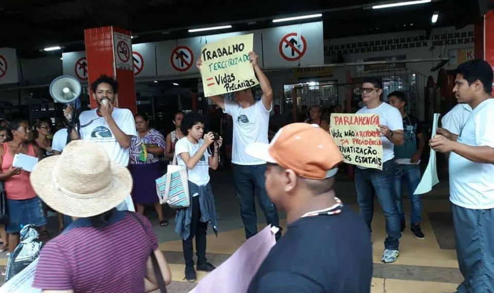 Sindicatos acreanos realizam ato contra a reforma da Previdência