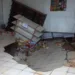 Chão cede e cratera se abre em padaria
