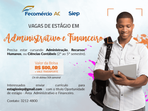 Senac: matrículas abertas para cursos em Rio Branco, Cruzeiro do Sul e Feijó