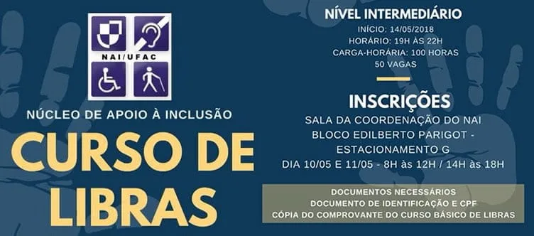 Curso de Libras está com inscrições abertas na Ufac