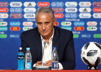 SAINT PETERSBURG, RUSSIA - JUNE 22:  Tite, Head coach of Brazil talks to the media during a press conference after the 2018 FIFA World Cup Russia group E match between Brazil and Costa Rica at Saint Petersburg Stadium on June 22, 2018 in Saint Petersburg, Russia.  (Photo by Jamie Squire - FIFA/FIFA via Getty Images)