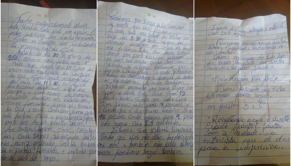Em carta, presos denunciam 'corredor da morte' em penitenciária; direção nega e diz que Justiça investiga