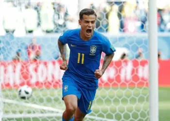 Philippe Coutinho comemora gol em vitória do Brasil sobre a Costa Rica 22/06/2018  REUTERS/Max Rossi