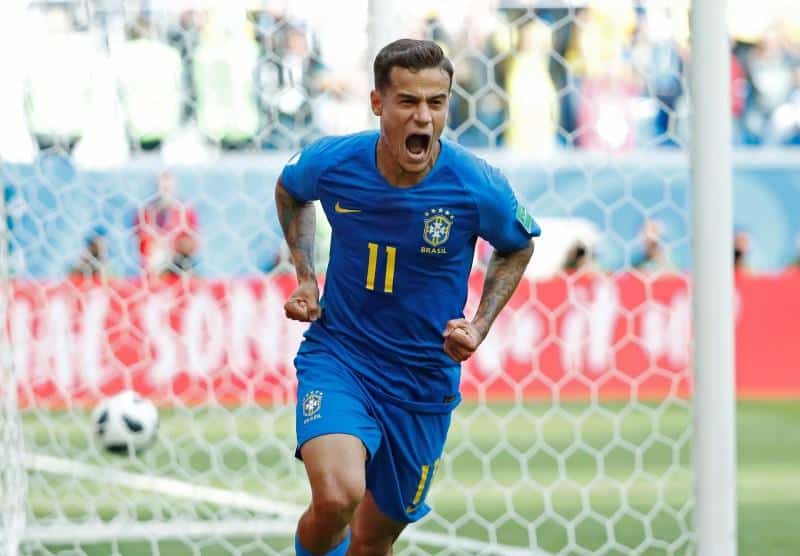 Philippe Coutinho comemora gol em vitória do Brasil sobre a Costa Rica 22/06/2018  REUTERS/Max Rossi