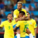Copa 2018: Brasil e Sérvia. Comemoração do  primeiro gol do Brasil.